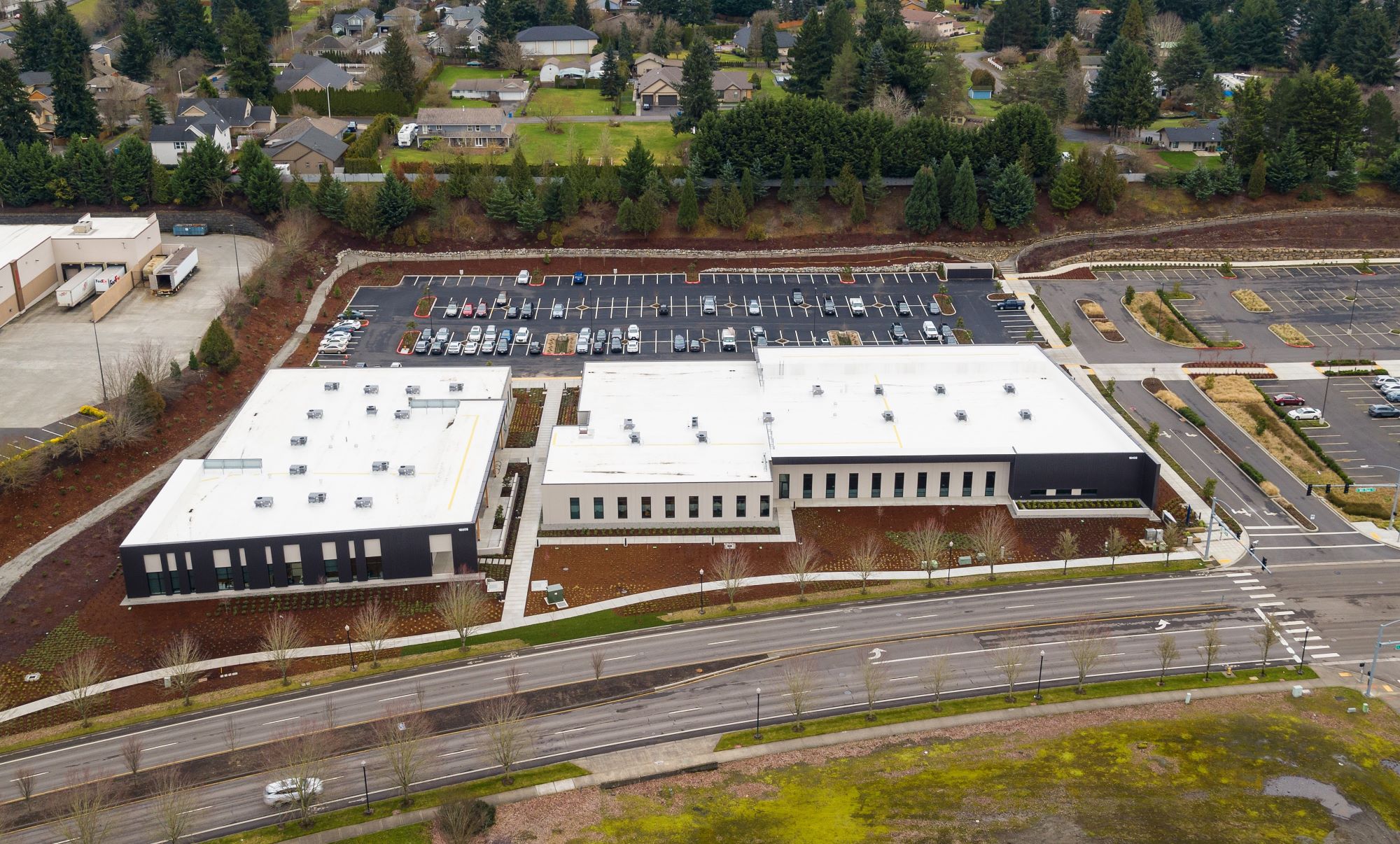 Columbia Tech Center ariel view of the two new buildings