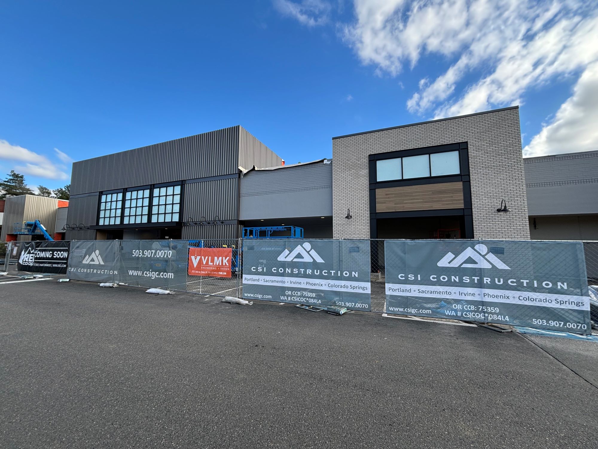 REI at Walker Center in Beaverton, OR, under construction