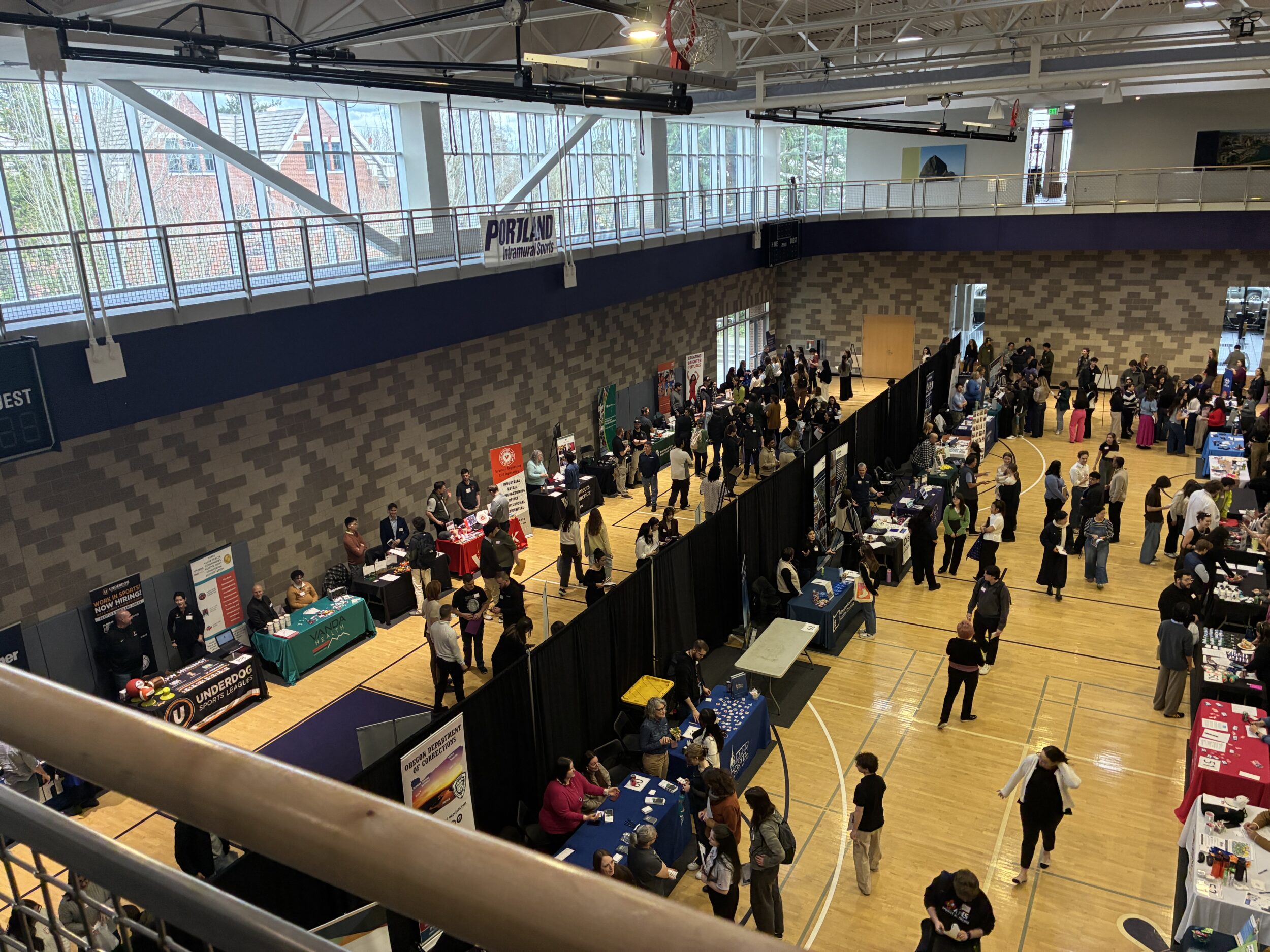 University of Portland Career Fair Overhead Photo